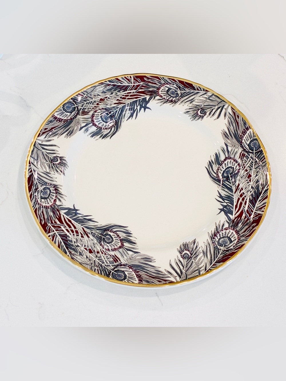 Vintage Mason's Ironstone for Liberty London "Hera" Peacock Feather Dinner Plate